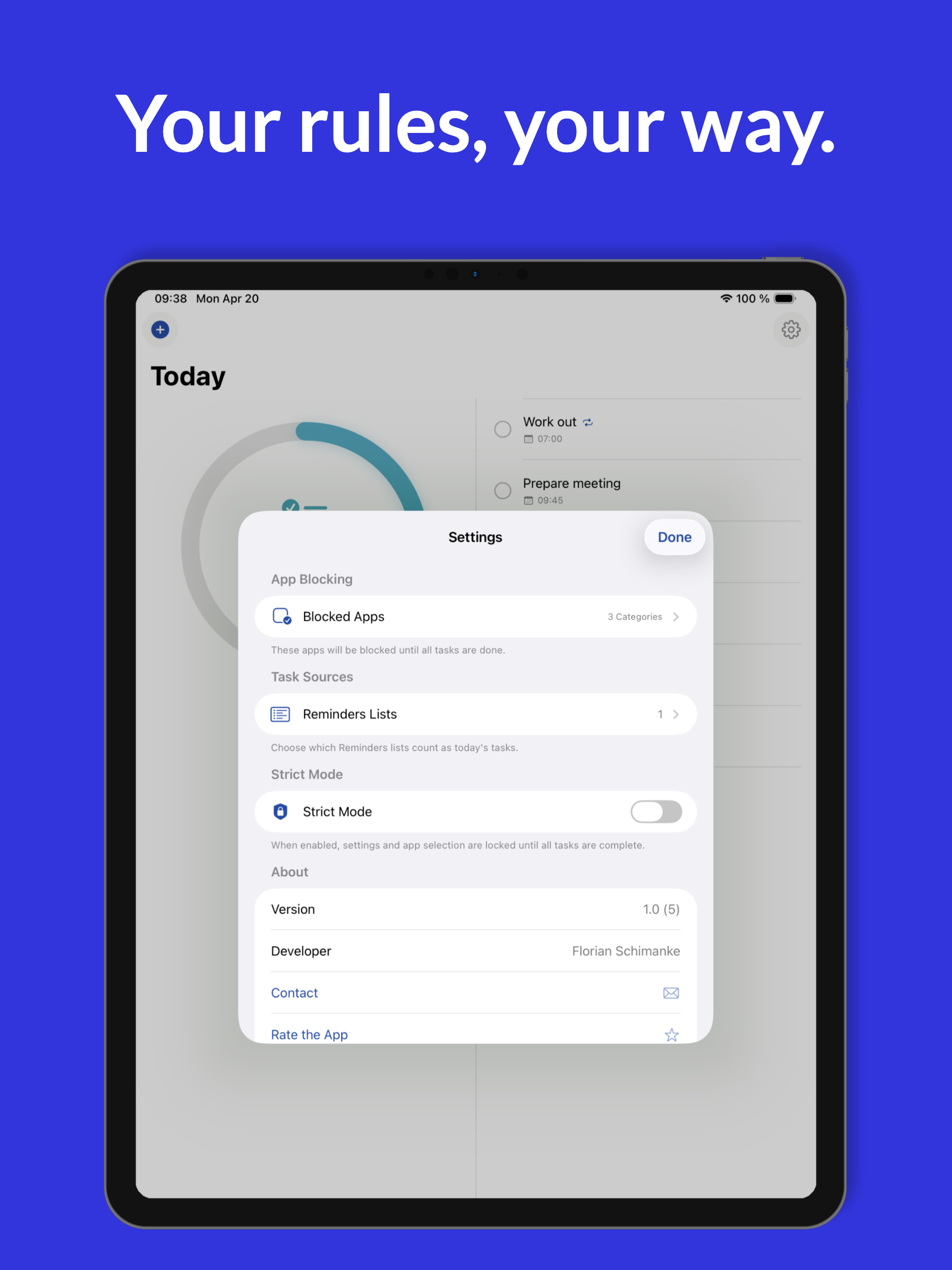 Your Day before you Play on iPad