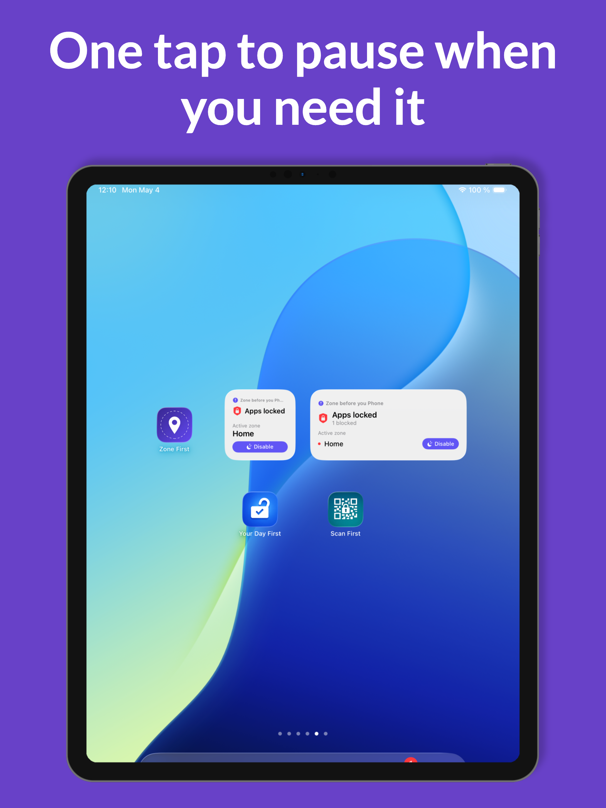 Zone before you Phone on iPad